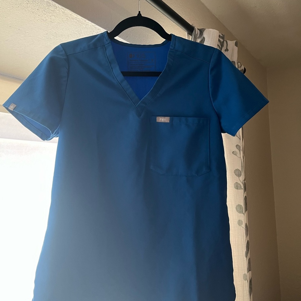 Figs Technical Collection Blue Scrub Top